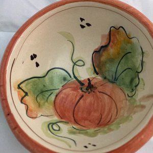 Hand painted pottery bowl - Fall theme